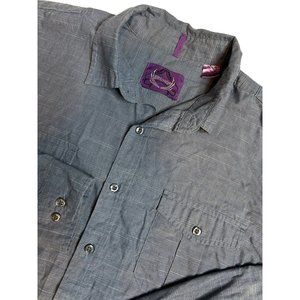 Bruno New York‎  Mens Long Sleeve Gray Button Up Shirt Size Large